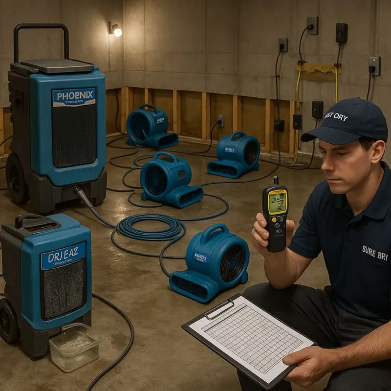 Structural Drying and Dehumidification process in Faxon, PA